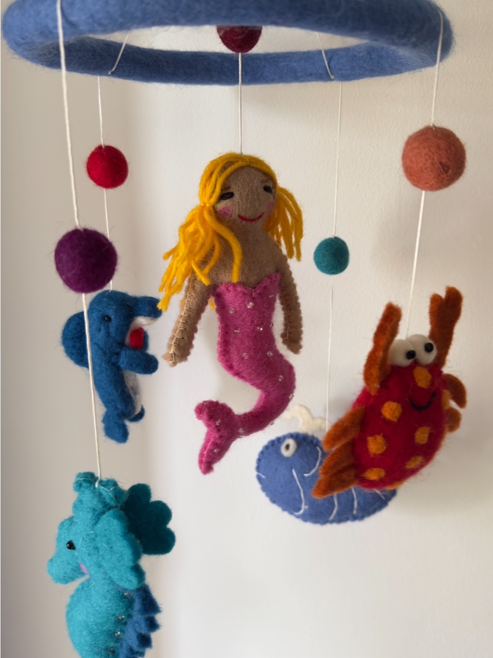 Handmade Felt Mermaid & Sea Creatures Mobile
